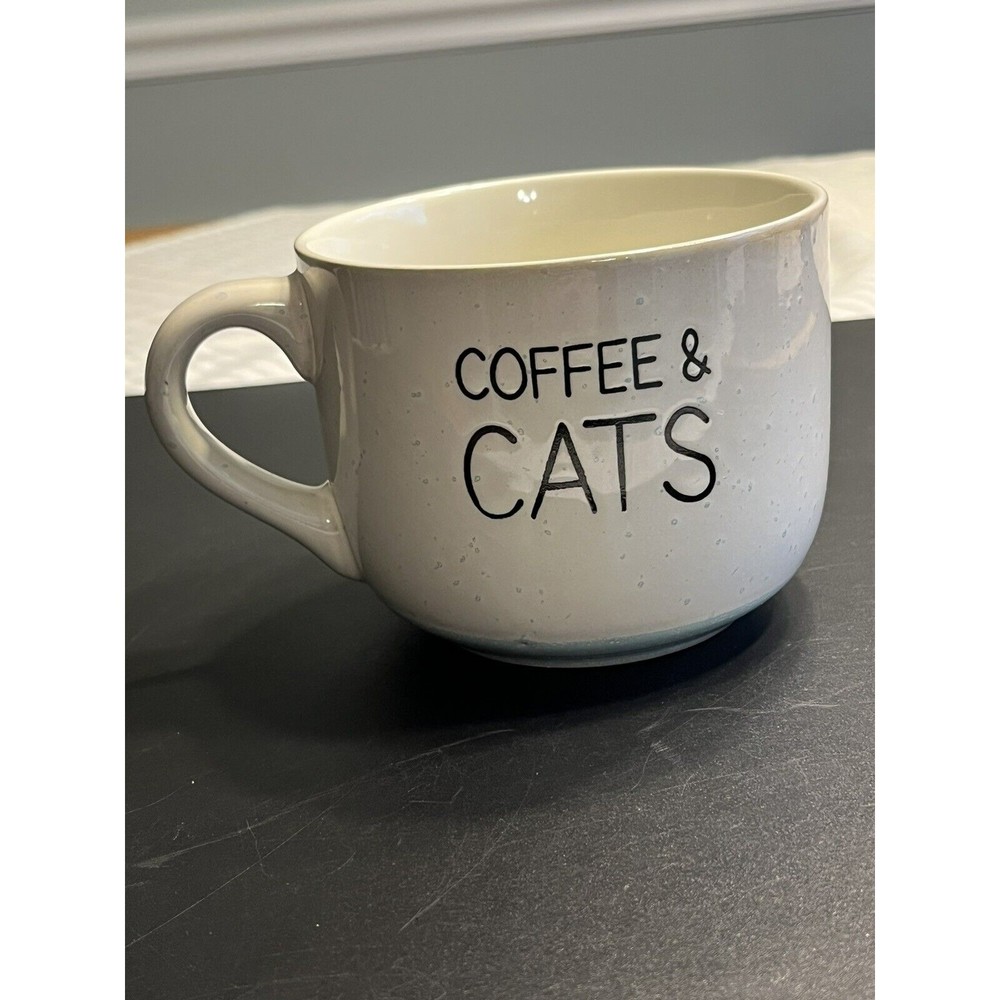 Spectrum Designz Coffee Mug 2018 Coffee & Cats Blue Speckled Cat Lovers Cup